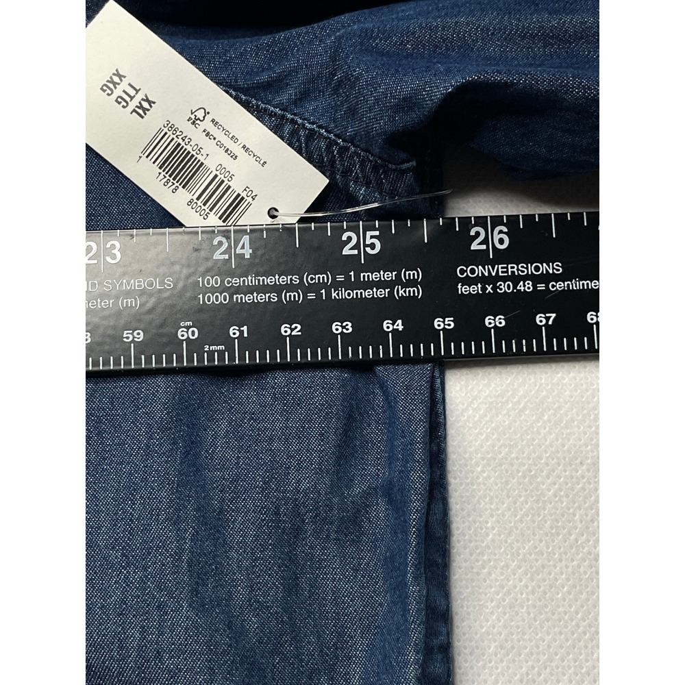 Old Navy Shirt MENS XXL Blue Denim Button Down Heavyweight Workwear 386243-05-1 - Picture 10 of 12